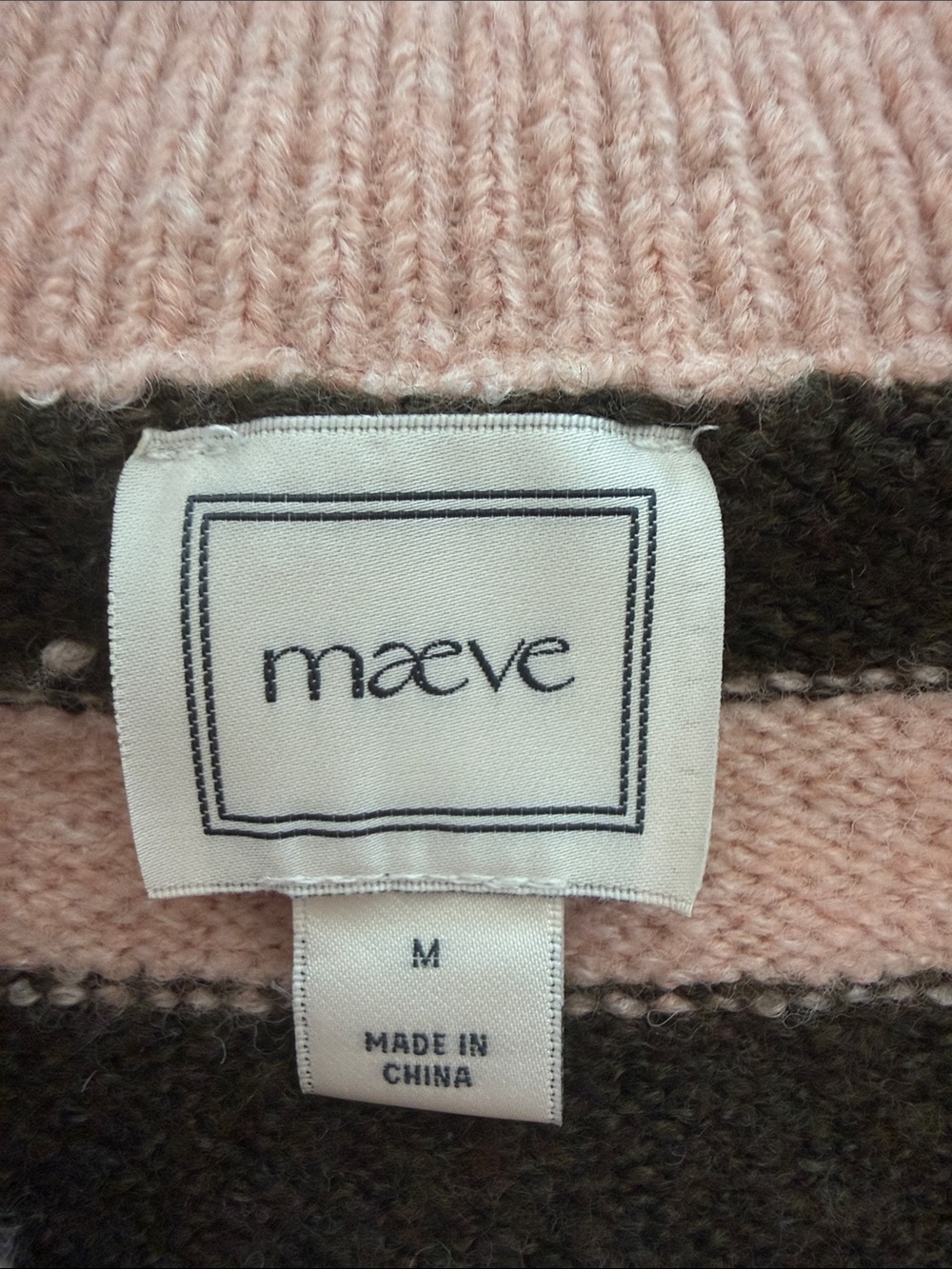 Maeve Pink & Black Striped Ruffle Collar Cardigan - Picture 2 of 5